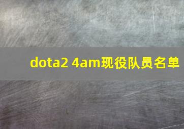 dota2 4am现役队员名单